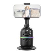 360 laipsnių automatinis veido sekimo karkasas, automatinis sekimo telefono laikiklis išmanusis asmenukės karkaso stabilizatorius, robotas juoda