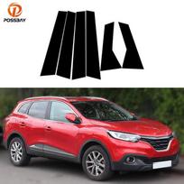 8 vnt. Blizgūs juodi lango statramsčio stulpeliai apdailos dangčio durų dekoratyvinės plokštės lipdukas tinka Renault Kadjar 2015 2016 2017 2018 m.