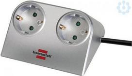 Extension cord Desktop-Power 2 sockets 1.8m H05VV-F 3x1.5, silver 1153540 | 4007123174263