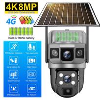 V380 Pro Saulės Kamera 4G SIM Lauko Dvigubo Objektyvo Trys Ekranai Webcam PIR Žmogaus Aptikimas CCTV Saugumo Vaizdo Baterija PTZ IP Kamera Only 4G Camera