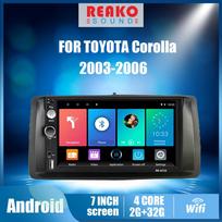 7 colių 2 dinų automobilio radijas, skirtas Toyota Corolla 2003 2004 2005 2006 Android Auto stereo daugialypės terpės grotuvo galvos blokas su rėmeliu 4-core 2GB+32GB
