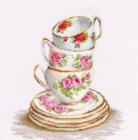 3 Stacked Tea Cups SB2323 - siuvinėjimo kryželiu rinkinys