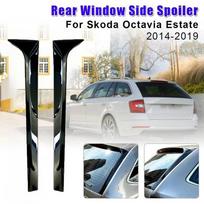 2 vnt Blizgus juodas galinio lango šoninis spoileris Canard skirstytuvo apdaila, skirta Skoda Octavia 2014-2019 m.