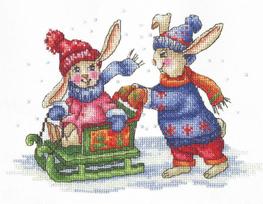 Bunnies Winter Games SANZ-43 - siuvinėjimo rinkinys iš Andriana