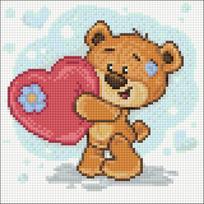 Bear with the Heart 20х20 Deimantinio Paveikslo komplektas Cs2698