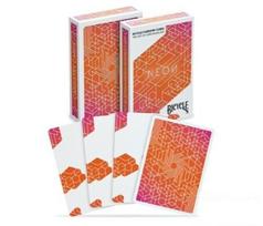 Bicycle Neon Orange Cardistry kortos
