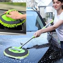 Automobilių plovimo šepečių šluostė su 47,5 ilgos rankenos rinkiniu, skirta detalių plovimui Valymo įrankiai Automobilinis sunkvežimis, visureigis, priekaba, kempinė, dulkių surinkėjas, pirštinės nepažeidžia dažų žalia