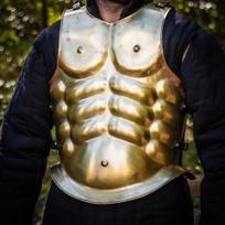 Graikijos „Spartan Arena Cuirass“ šarvai – Viduramžių reprodukcijos apibrėžtų raumenų priekiniai ir galiniai romėnų gladiatorių reguliuojami šarvai | Žalvaris
