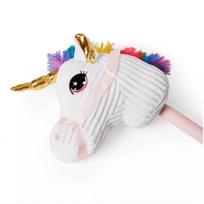 Pliušinė vienaragio galva ant lazdos Hobby horse, 78 cm