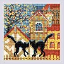 City and Cats. Autumn  - Deimantinės Mozaikos rinkinys iš RIOLIS Nr.: AM0049