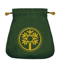 Celtic Tree satininis žalias maišelis kortoms