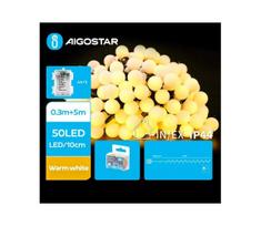 Aigostar - LED Lauko Kalėdinė girlianda 50xLED/3xAA/8 funkcijos 5,3 m IP44 šilta balta