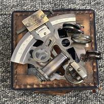Solid Brass Nautical Ship Instrument Astrolabe Marine Sextant with Leather Box Maritime