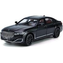 1/24 mastelio BMW 760 modelio automobilis, cinko lydinio ištraukiamas žaislinis automobilis su garsu ir šviesa, skirta vaikams berniukui, mergaitei 1/24-Size:22.5*9.5*6.5cm juoda