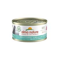Almo Nature HFC Jelly Trout & Tuna upėtakis ir tunas drebučiuose konservai katėms, Svoris 70 g