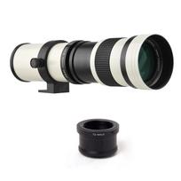 Fotoaparato MF Super Telephoto Zoom objektyvas F/8.3-16 420-800mm T2 laikiklis su M4/3 tvirtinimo adapterio žiedu 1/4 balta