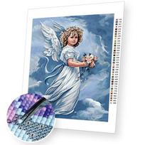 Deimantinis paveikslas Angel with Flowers WD167 38*48 cm