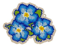 Deimantinės mozaikos suvenyras Blue Pansies WW161
