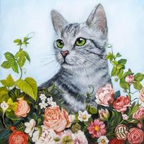 Deimantinis paveikslas Flower Cat  WD2509