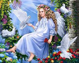 Deimantinis paveikslas Angel and Doves WD2405