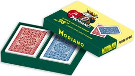 ''98'' pokerio kortų 2 kaladžių rinkinys Modiano Limituodo leidimo dėžutėje (raudonos ir mėlynos)
