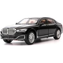 1/24 lydinio BMW M760Li žaislinė transporto priemonė, atidaromas 6 durų modelis su garsu ir šviesa, dovanų kolekcija vaikams 1/24-Size:21.5*8.8*6.5cm juoda