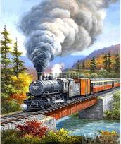 Deimantinis paveikslas Travelling by Train WD098 38*48 cm
