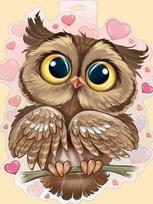 Deimantinis paveikslas Owl in Love WD296 15*20 cm