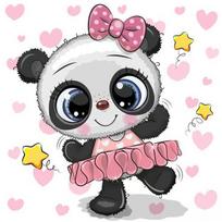Deimantinis paveikslas Panda Ballerina WD2479