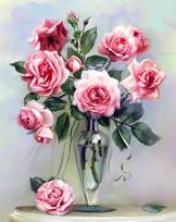 Deimantinis paveikslas Roses on the Marble Table WD2454