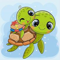 Deimantinis paveikslas Little Turtles 20*20 cm WD2527