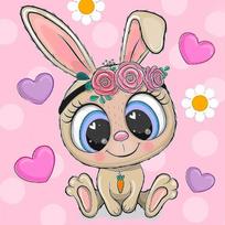 Deimantinis paveikslas Little Rabbit 20*20 cm WD2533