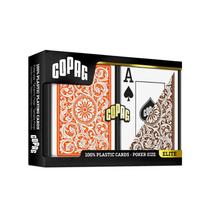 Elite 1546 Playing Cards poker size dviguba žaidimo kortų kaladė (orandžinė/ruda) Copag