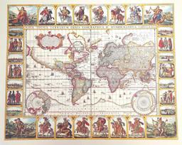 Istorinis pasaulio žemėlapis „Nova Totius Terrarum“ 56×45 cm, Piscator 1652