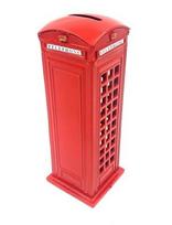 Raudona Londono telefono būdelė – metalinė figūrėlė ir taupyklė, 18 cm