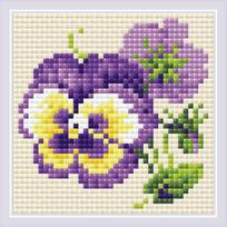 Pair of Pansies  - Deimantinės Mozaikos rinkinys iš RIOLIS Nr.: AM0037