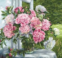 Peonies by the Window SB594 - siuvinėjimo kryželiu rinkinys