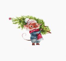 Mouse with Fir Tree SB1169 - siuvinėjimo kryželiu rinkinys