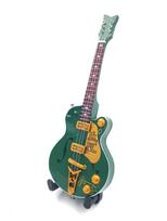 Mini medinė gitara 15 cm, rankomis dažyta, Bono stilius, su stovu, 1:6 mastelis