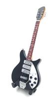 Kolekcinė mini medinė gitara 15 cm, J. Lennon stilius, tapyta ranka