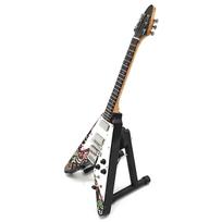 Kolekcinė mini gitara Jimi Hendrix – psichodelinė, rankų darbo, su stovu
