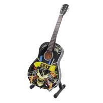 Rankų darbo mahagoninė mini gitara – Guns N' Roses stiliaus kolekcinė dovana