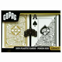 Legacy 2-jų plastikinių pokerio dydžio žaidimo kortų kaladžių rinkinys Copag II