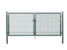 Dvigubi vartai tvoros tinklui, karštai cinkuoti, žalios sp., 1250 x 4000 mm