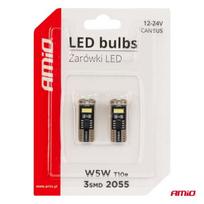 LED lemputės canbus T10e W5W 3*2055 SMD balta 12/24V