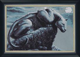 Siuvinėjimo rinkinys „Juoda pantera“ (20,5 x 30 cm)