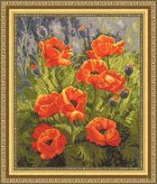 Siuvinėjimo rinkinys „Oranžinės aguonos“ (33 x 27 cm)