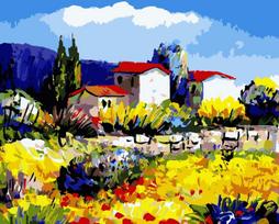 Tapybos Pagal Skaičius Rinkinys - Provence Village 40x50 cm A003