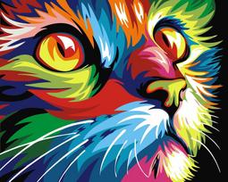 Tapybos pagal skaičius rinkinys: Rainbow Cat 40x50 cm S066