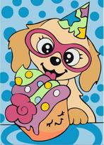 Tapybos pagal skaičius rinkinys: Happy birthday 16.5x13 cm MINI129